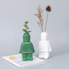 Ceramic Robot Vase - Nordic Style Home Decor