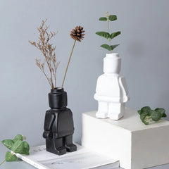 Ceramic Robot Vase - Nordic Style Home Decor