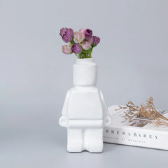 Ceramic Robot Vase - Nordic Style Home Decor