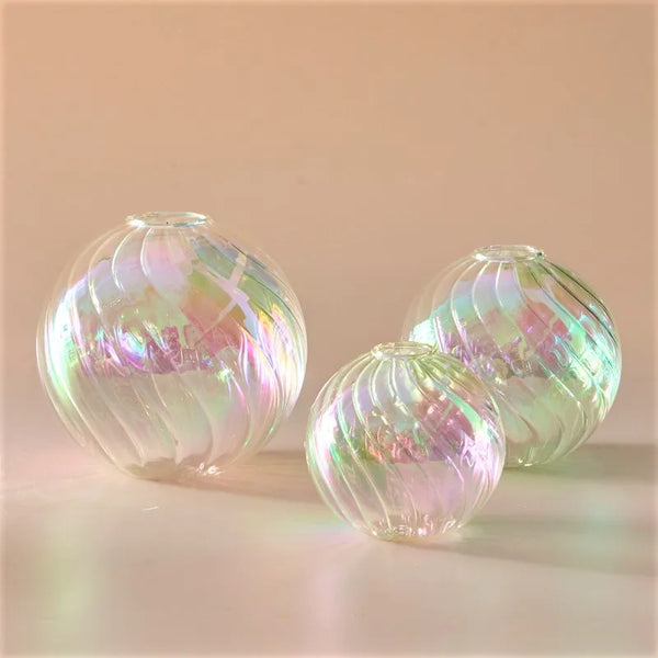 Glass Ball Vases Set for Home Decor