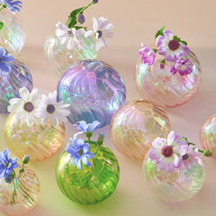 Glass Ball Vases Set for Home Decor