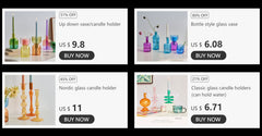 Glass Ball Vases Set for Home Decor