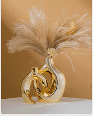 Golden Flower Vase - Home Decor Accessory