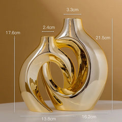 Golden Flower Vase - Home Decor Accessory