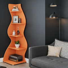 Modern Wall Corner Bookshelf Bookcase