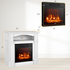 18" TV Stand w/ Electric Fireplace
