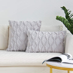 2 Piece Throw Pillow Set Square Rectangle Covers with Inserts