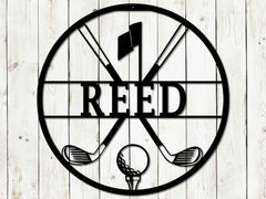 Personalized Golf Metal Sign | Custom Golf Monogram Wall Art