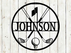 Personalized Golf Metal Sign | Custom Golf Monogram Wall Art